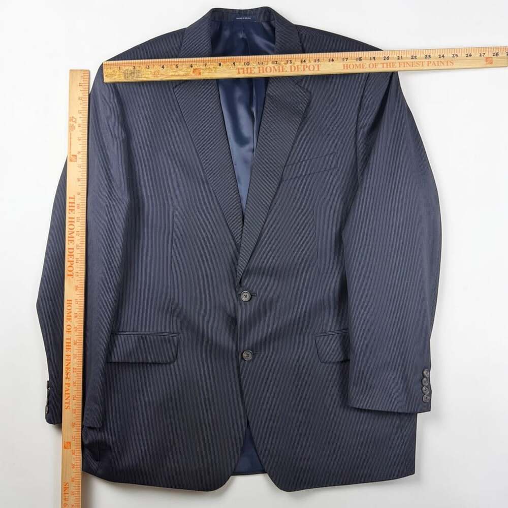 Ralph Lauren 3 Piece Suit Mens 48L Navy Pinstripe Wool Jacket Vest Pants 40W - Picture 3 of 9